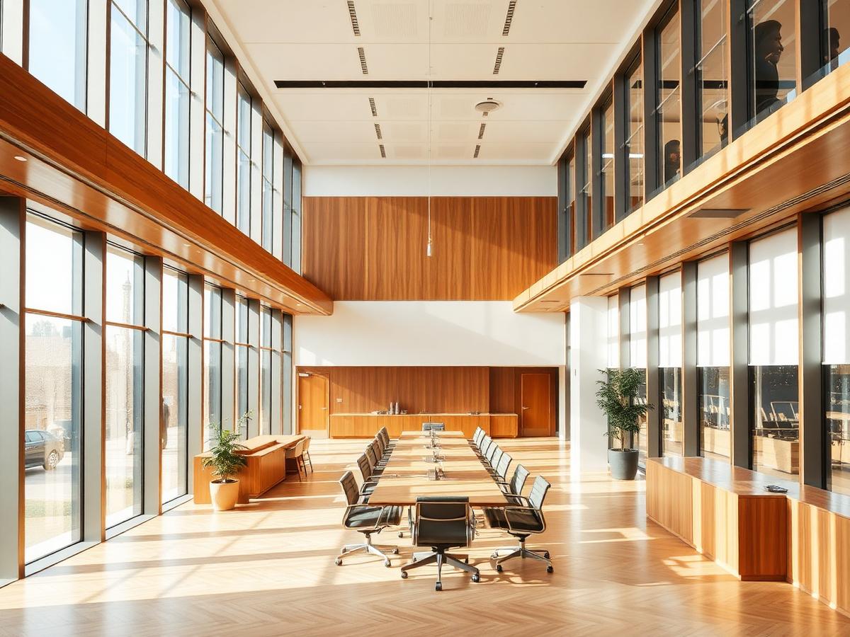 Corporate boardroom in a Grade-A office building